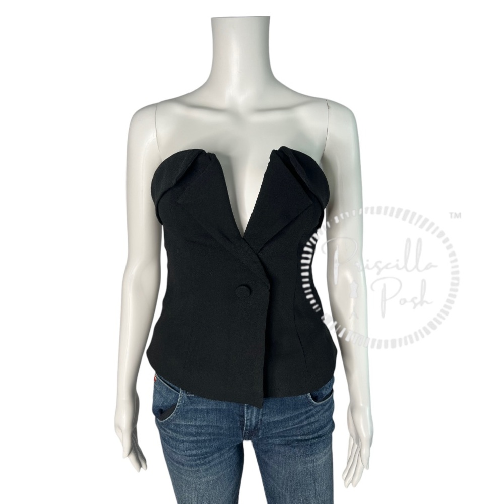 Coyote Top in Black
NBD tuxedo top strapless v neck lapel blouse corset XS